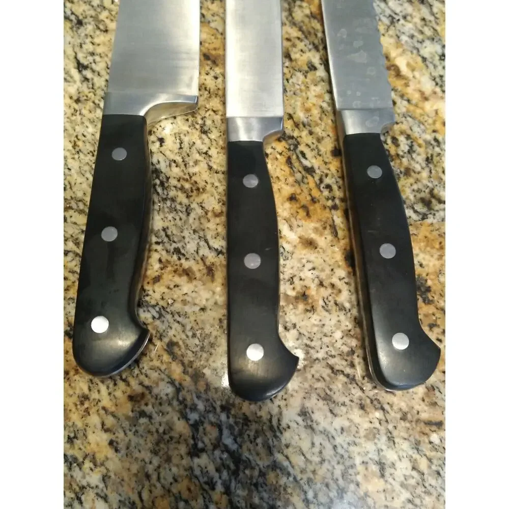 Kunstler Connoisseur 3-Piece Chef knife set. Solid Cutlery Bread Chef Carving